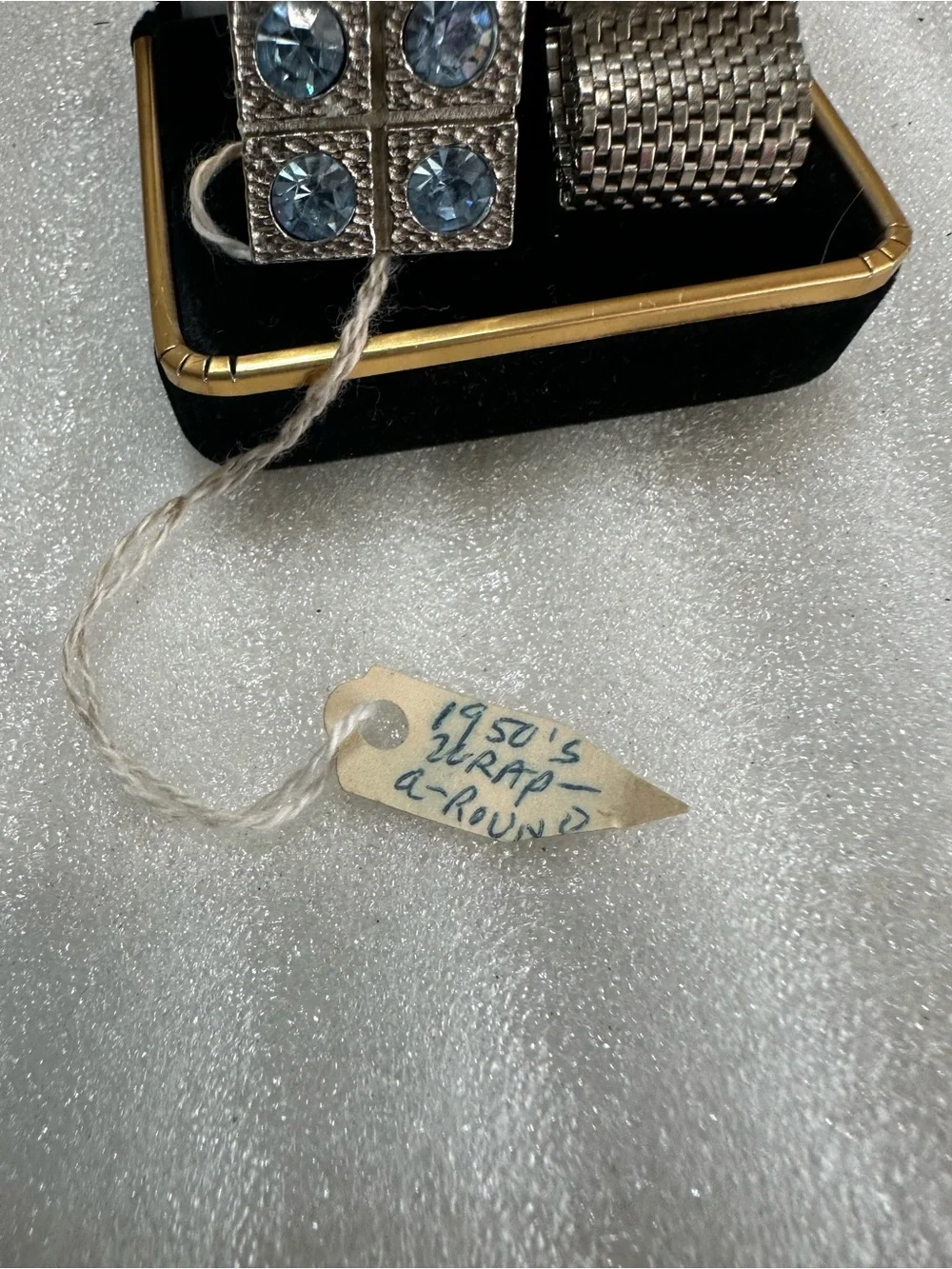 Men’s silver cufflinks with blue stones